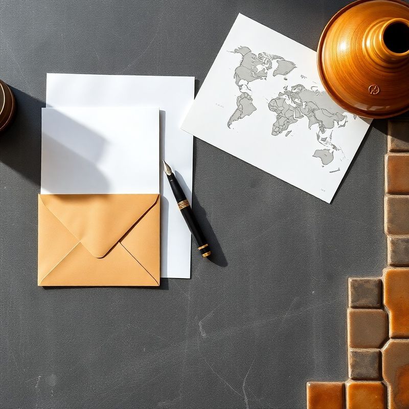 Documentos legales, pluma y mapa del mundo sobre un escritorio de tonos pizarra